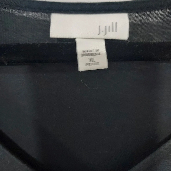 J Jill Black Short Sleeve Floral Bottton Maxi Dress in Size XL Petite - Picture 3 of 11